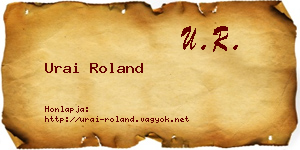 Urai Roland névjegykártya